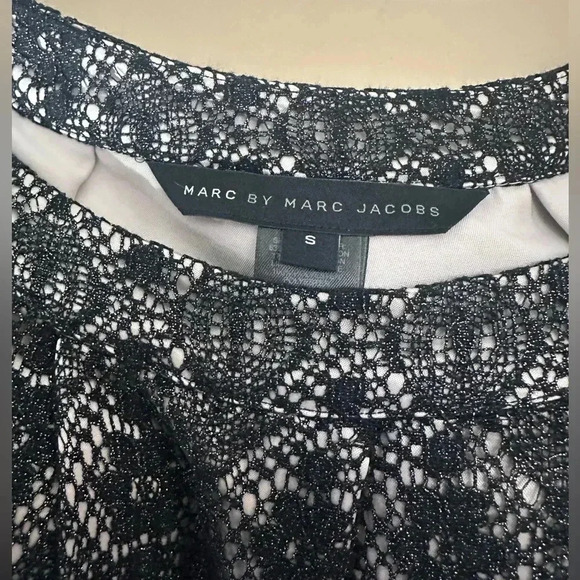 Marc by Marc Jacobs Women’s Black Floral Lace Top with Bow - Picture 7 of 12